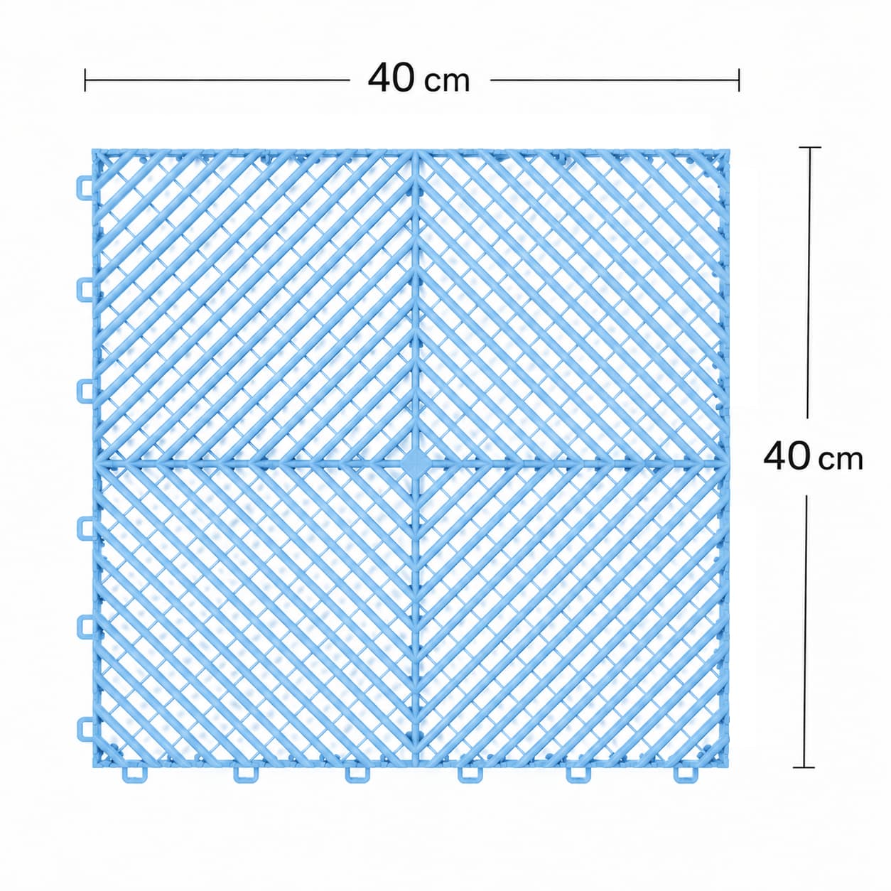 Piso Rejilla Piso Rejilla 40×40 cm — piso modular encastrable, color Azul Claro