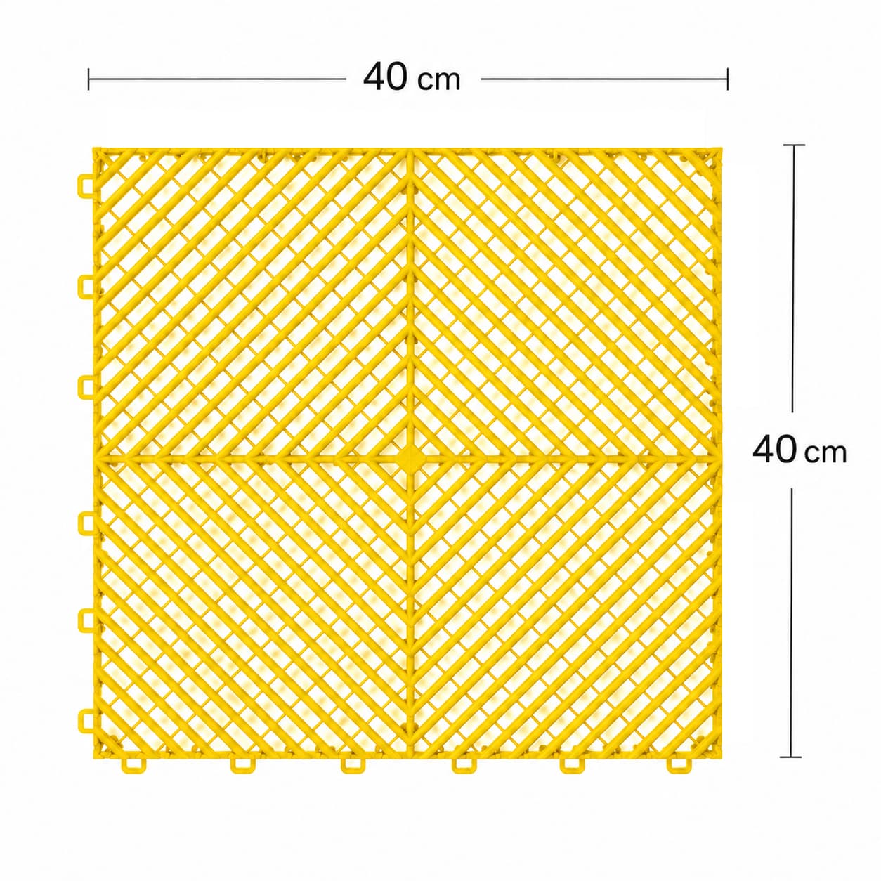 Piso Rejilla Piso Rejilla 40×40 cm — piso modular encastrable, color Amarillo