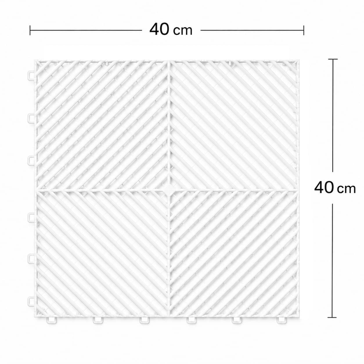 Piso Rejilla Piso Rejilla 40×40 cm — piso modular encastrable, color Blanco