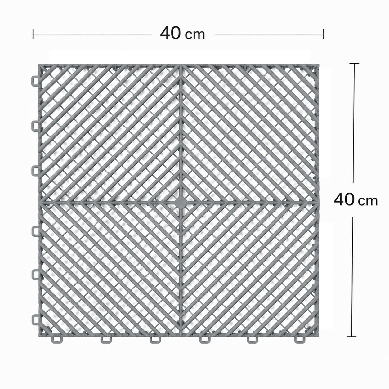 Piso Rejilla Piso Rejilla 40×40 cm — piso modular encastrable, color Gris Claro