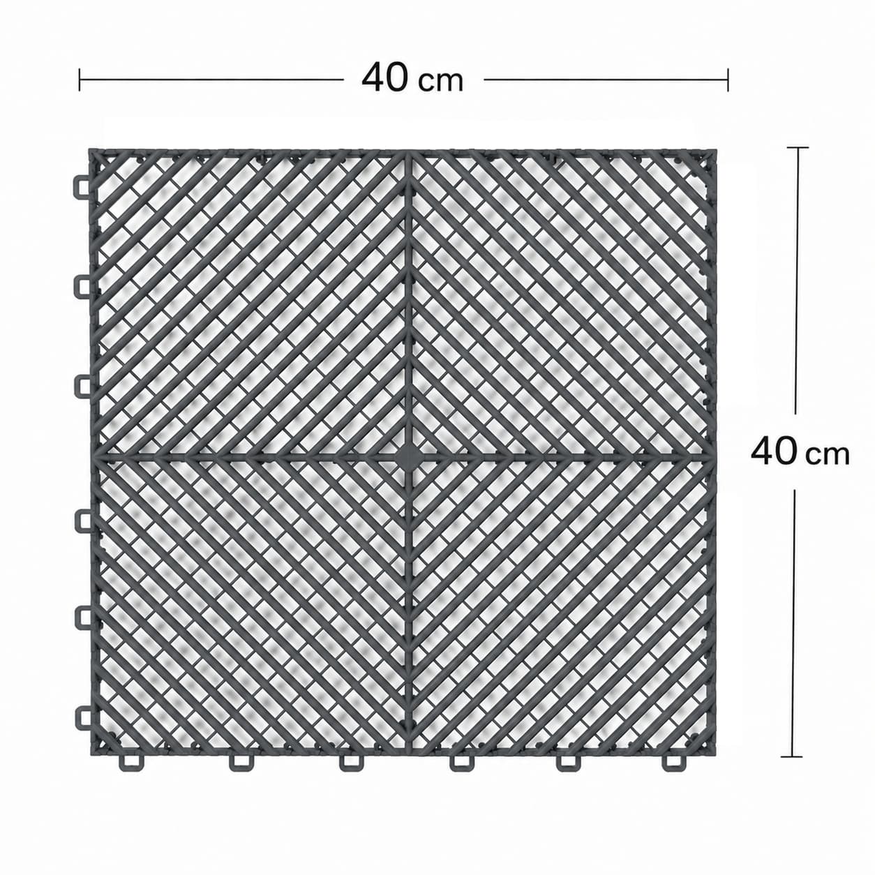 Piso Rejilla Piso Rejilla 40×40 cm — piso modular encastrable, color Gris Oscuro