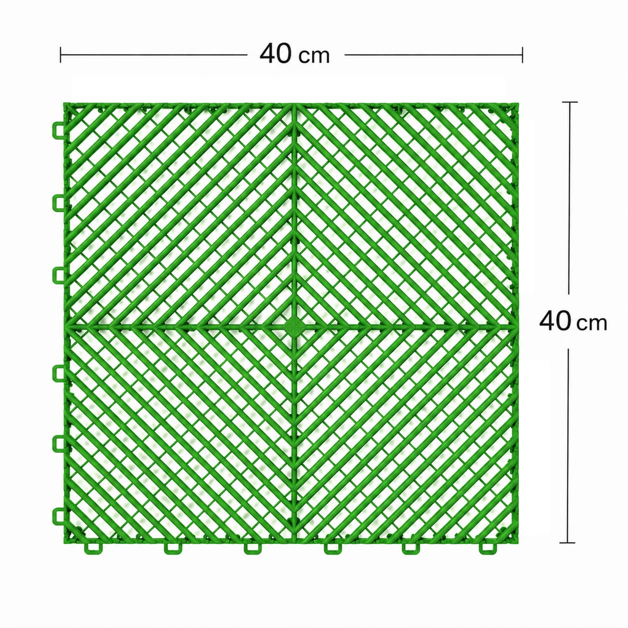 Piso Rejilla Piso Rejilla 40×40 cm — piso modular encastrable, color Verde
