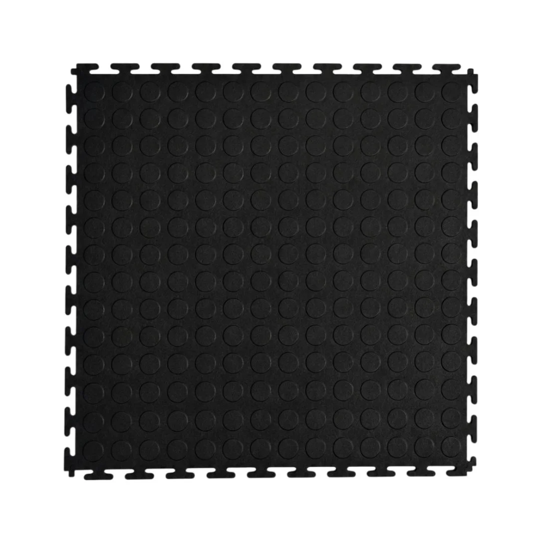 Piso Ciego Moneda 40×40 cm — piso modular encastrable, color Negro